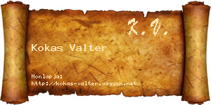 Kokas Valter névjegykártya